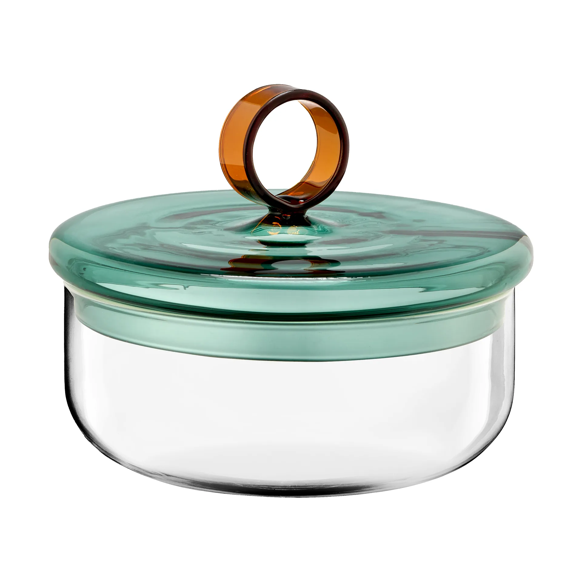 Loop low 碗 （含盖子） Ø15 cm, Klar-鸭翅绿-amber Muurla