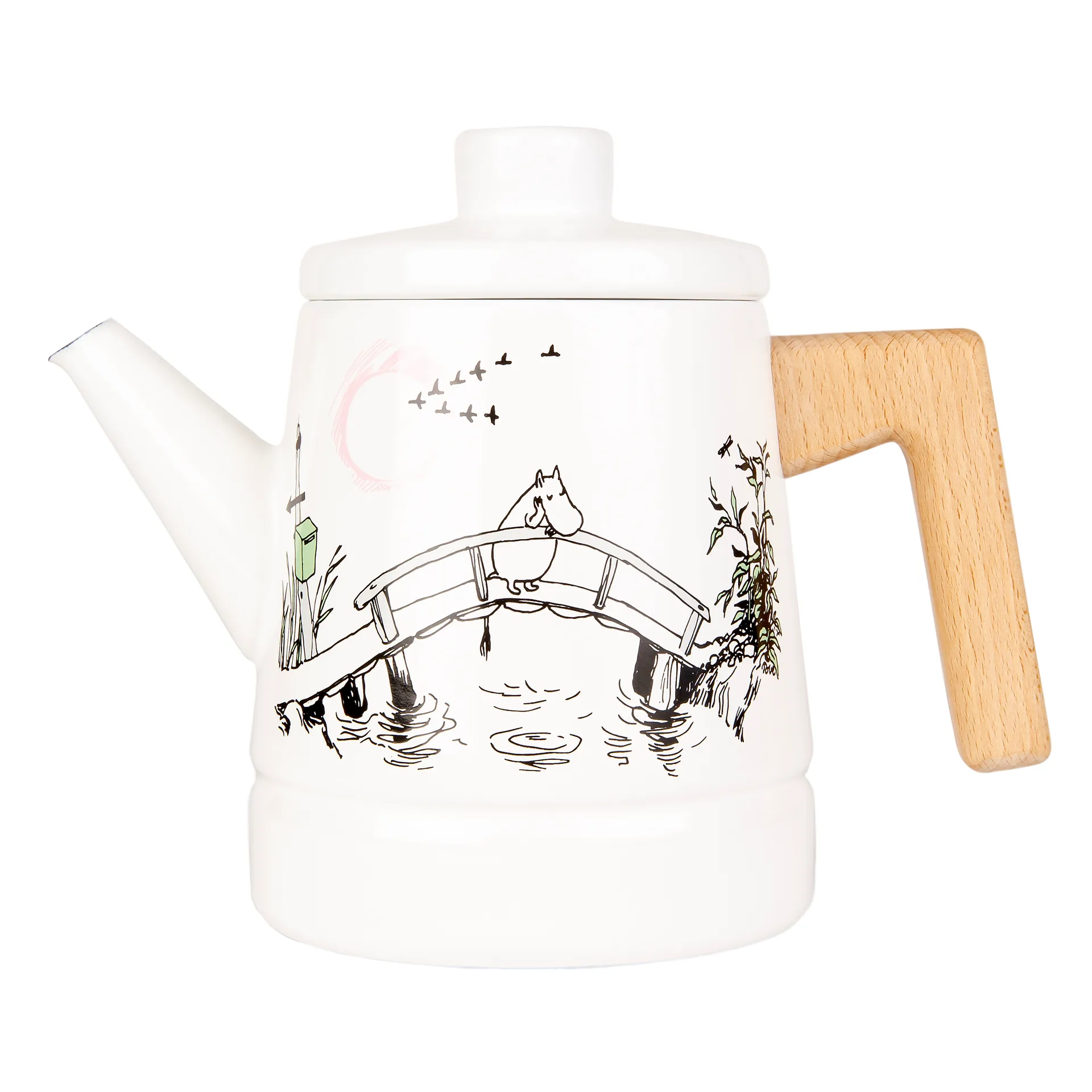 Missing you coffee pot enamel 1.6 l, 白色 Muurla