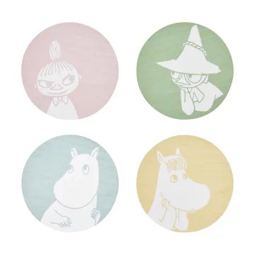 Moomin 玻璃杯垫 Ø10cm 4件装 - 姆明角色款 - Muurla