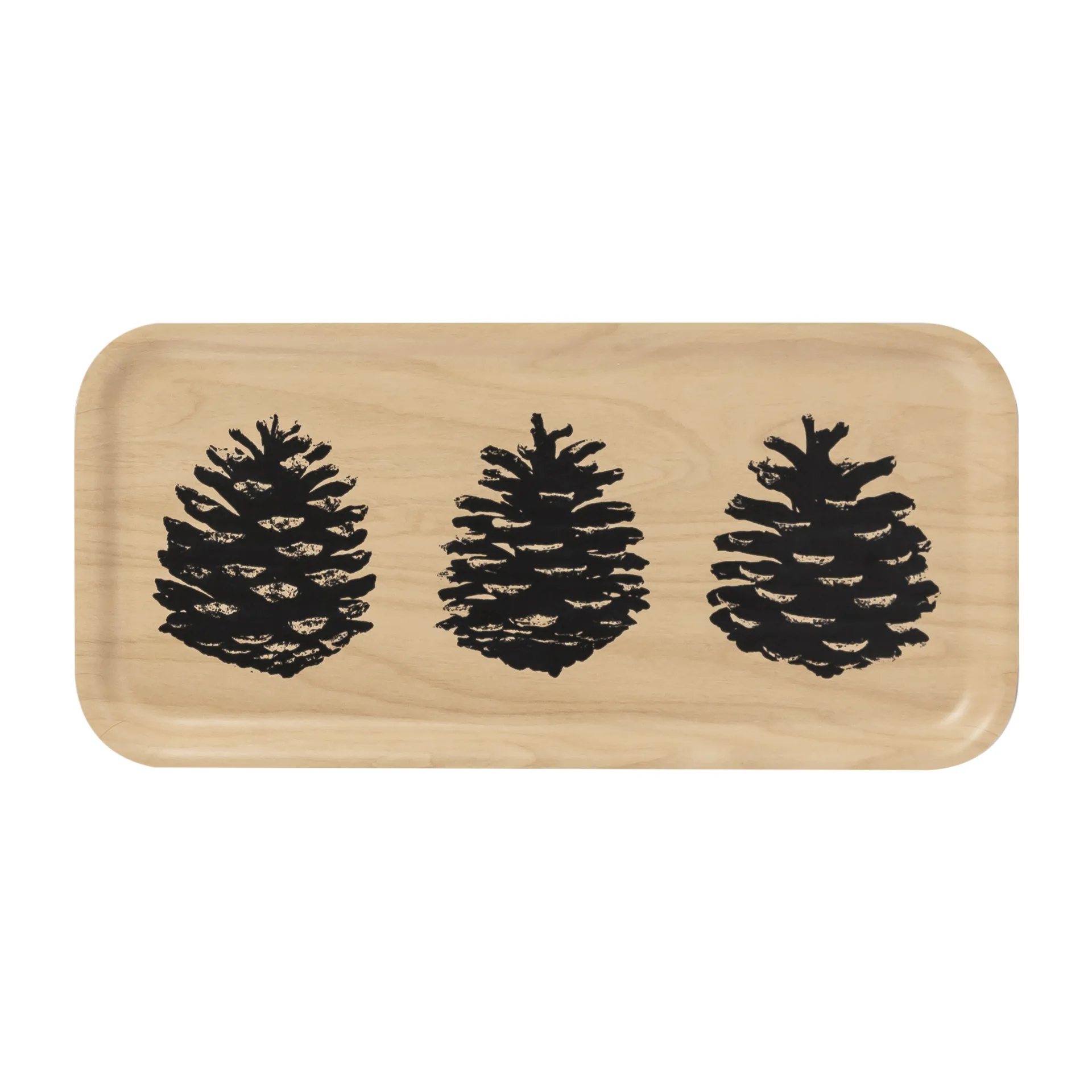 Nordic The Pine Cone 托盘 13x27 cm, Nature-black Muurla