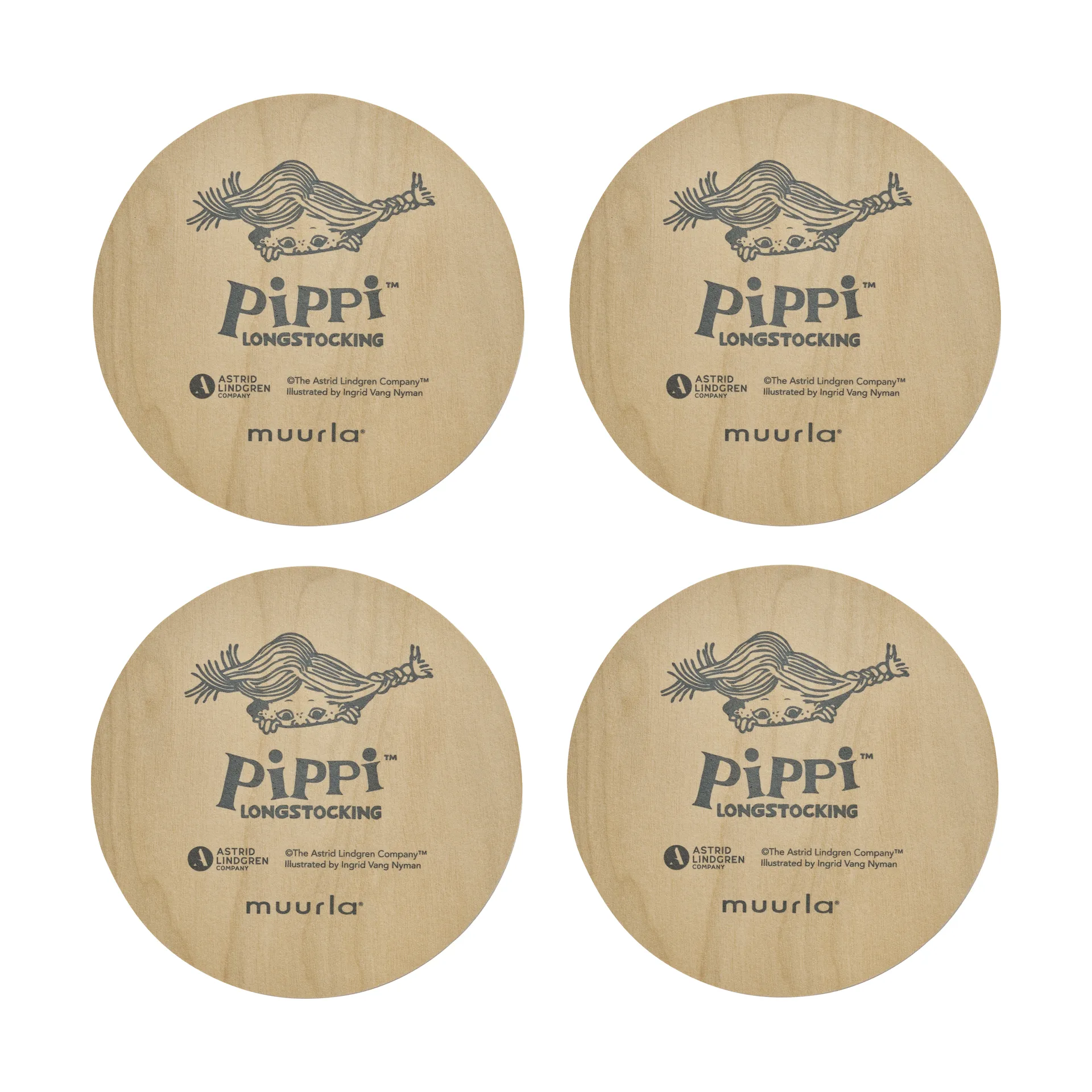 Pippi coasters 4件, Boing-boing Muurla