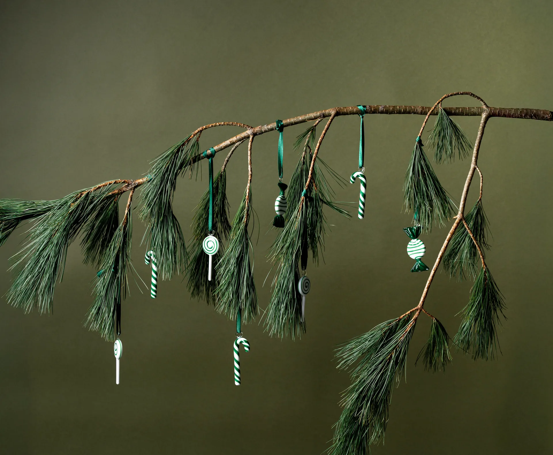 Sweets 圣诞装饰 三件套装, 绿色 Muurla