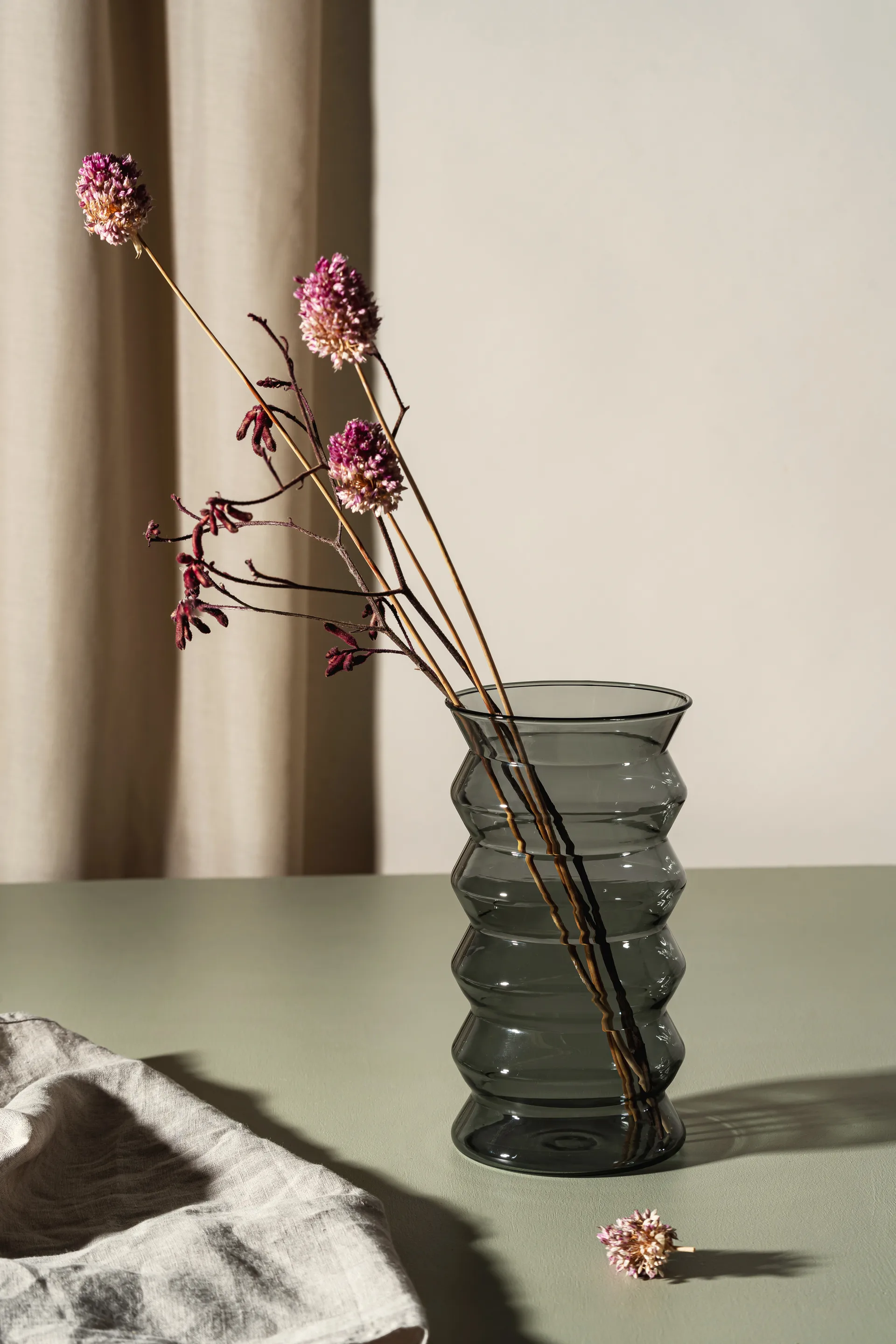 Waves 花瓶 20 cm, 灰色 Muurla