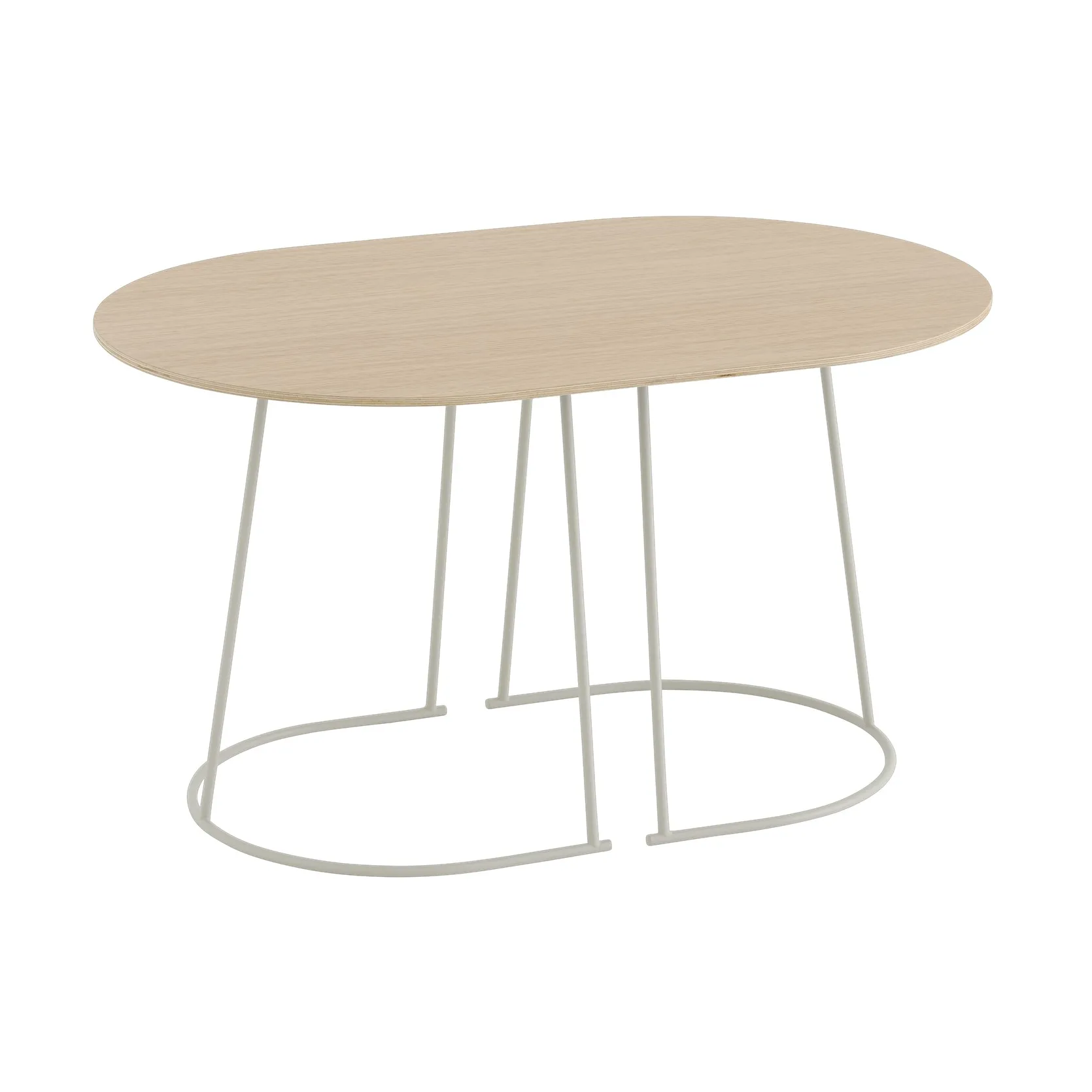Airy sofa 桌子 S, 漆橡木 veneer-米白色 Muuto