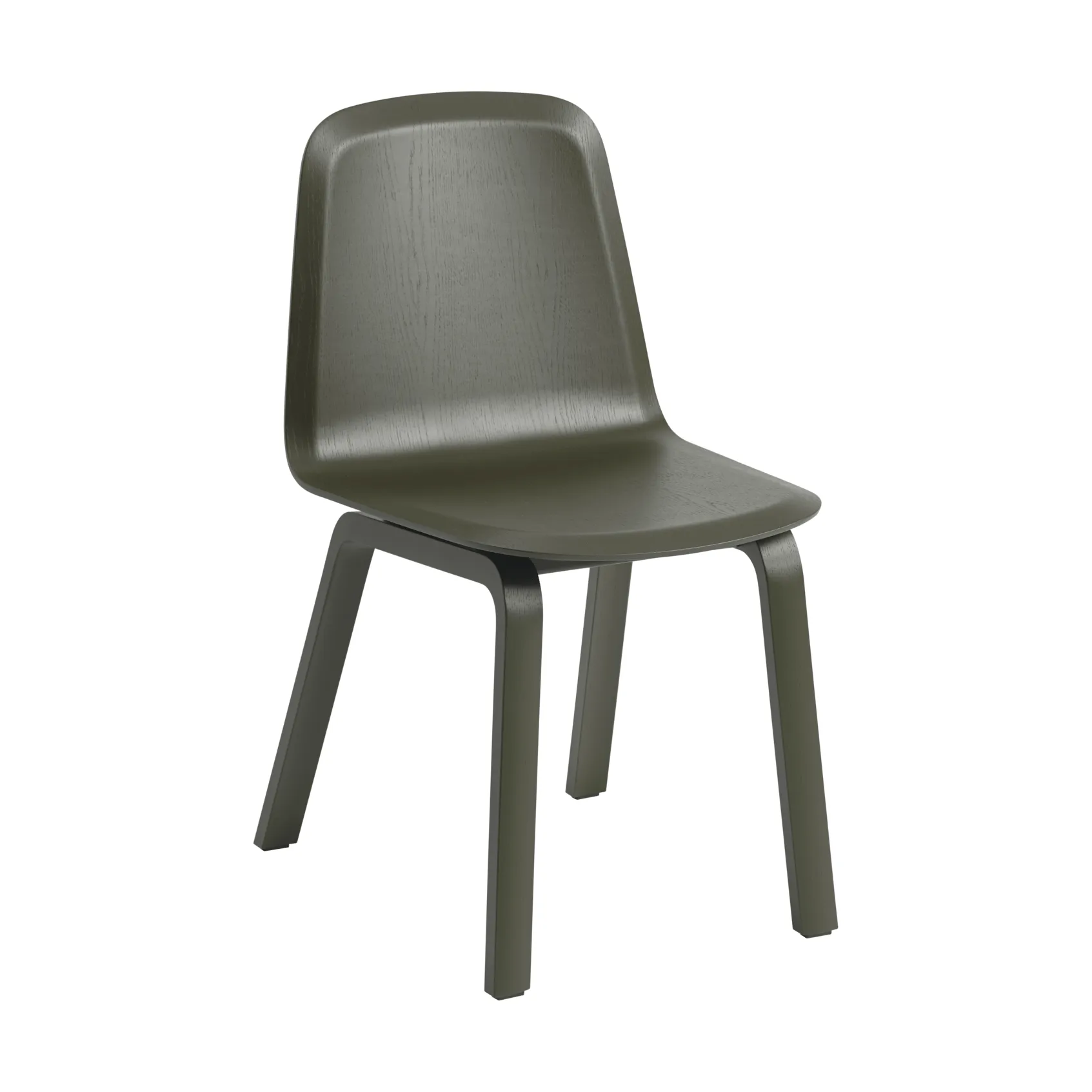 Brink Chair 木质底座 椅子, 深橄榄色 Muuto