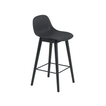 Fiber 带靠背吧凳65cm - 黑色_黑色支腿 - Muuto