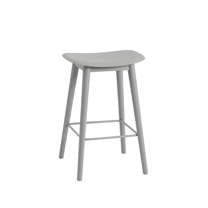Fiber 吧台凳65cm - 灰色_灰色支腿 - Muuto