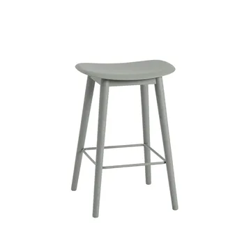 Fiber 吧台凳65cm - 灰绿色_绿色支腿 - Muuto