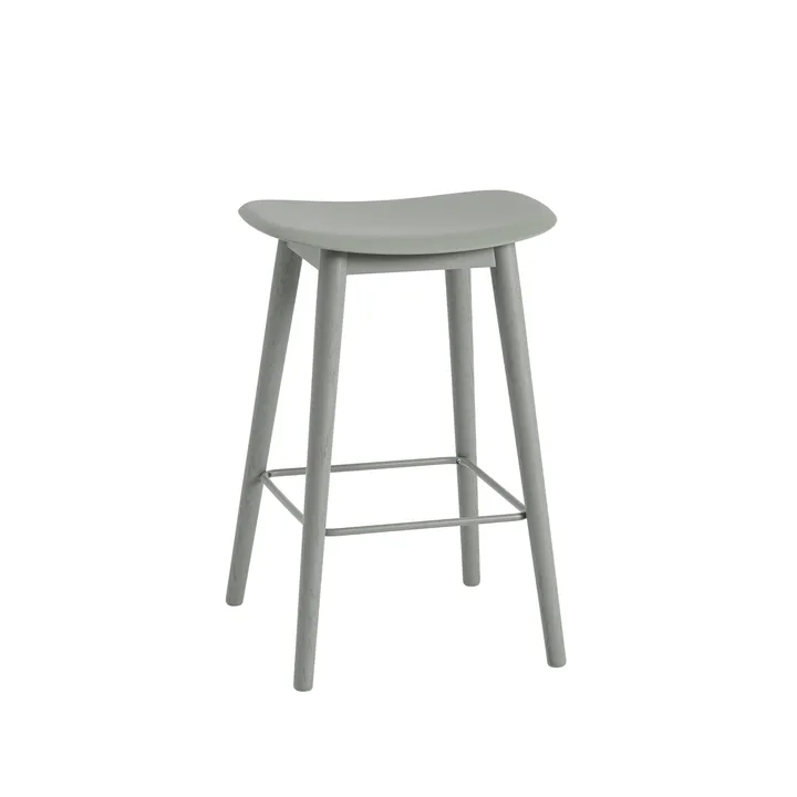Fiber 吧台凳65cm - 灰绿色_绿色支腿 - Muuto