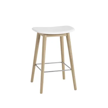 Fiber 吧台凳65cm - 白色_橡木支腿 - Muuto