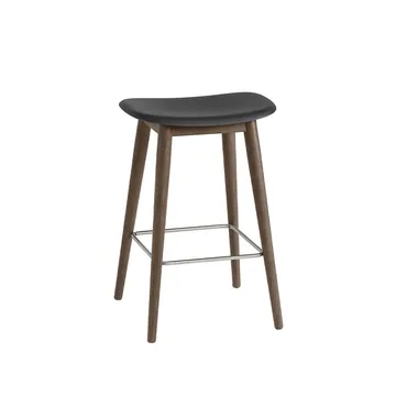 Fiber 吧凳75cm - 黑色, 深褐色 stained legs - Muuto