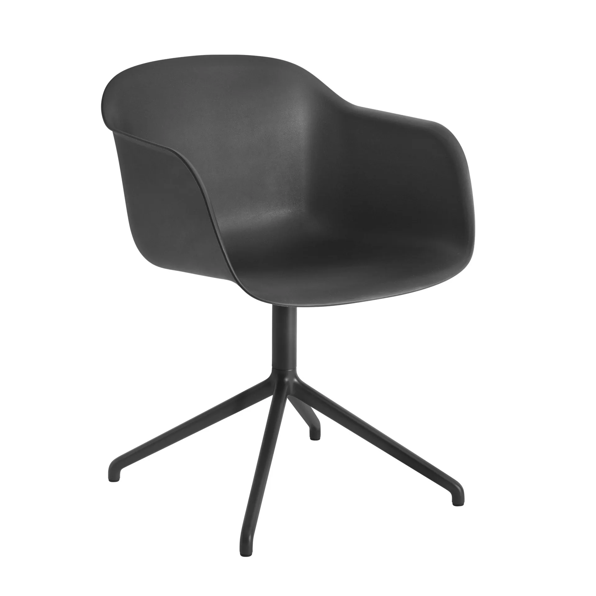 Fiber armchair swivel base 办公椅, Anthracite 黑色 (plastic) Muuto