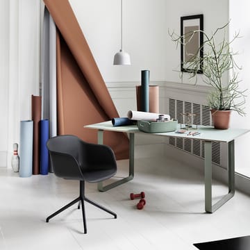 Fiber armchair 办公椅 swivel base with return - Black-anthracite black base - Muuto