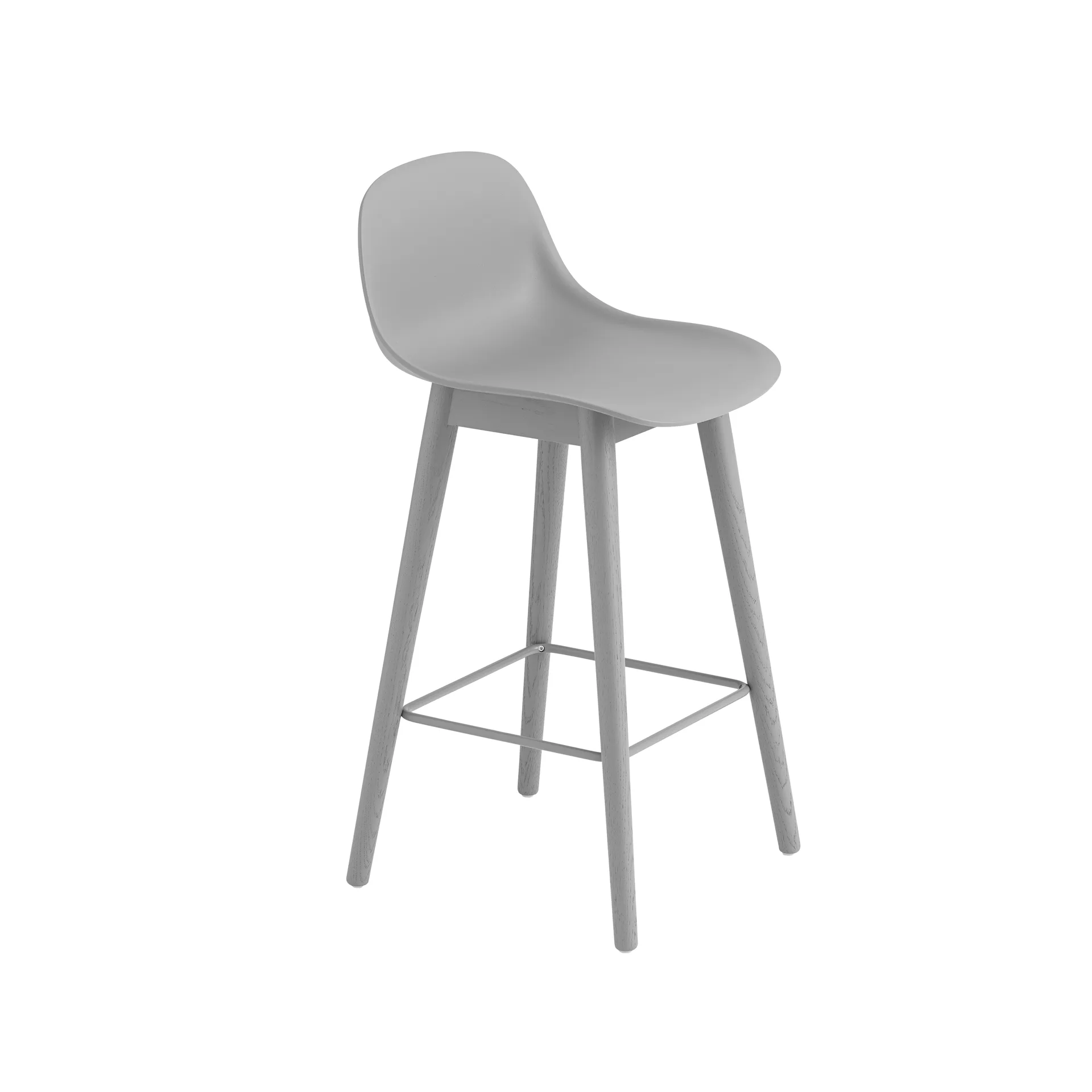Fiber barstool with backrest 65 cm, 灰色-灰色 legs Muuto