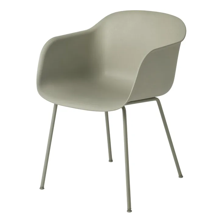 Fiber Chair 带扶手 - 灰绿色_绿色_塑料 - Muuto