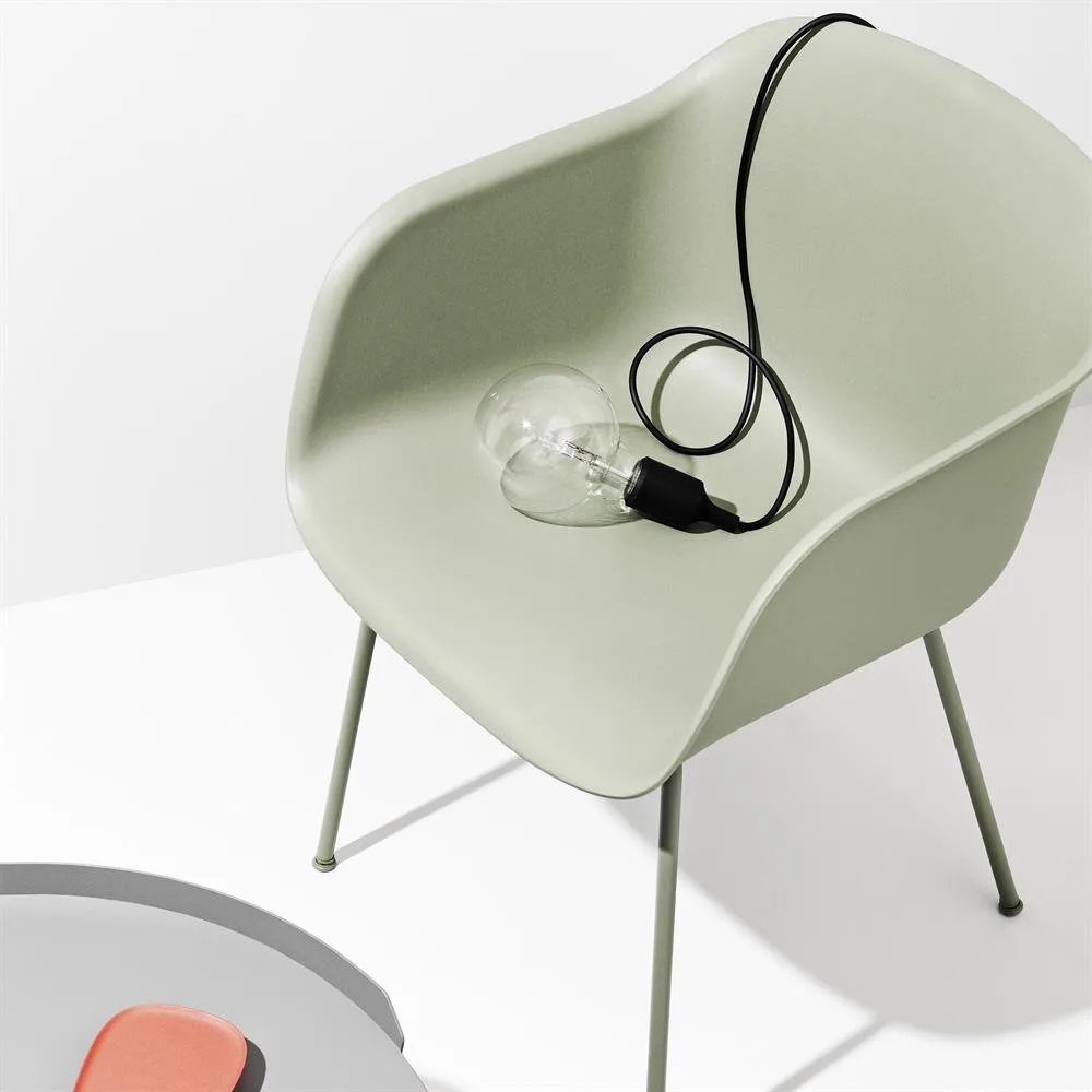 Fiber Chair 带扶手, 灰绿色_绿色_塑料 Muuto