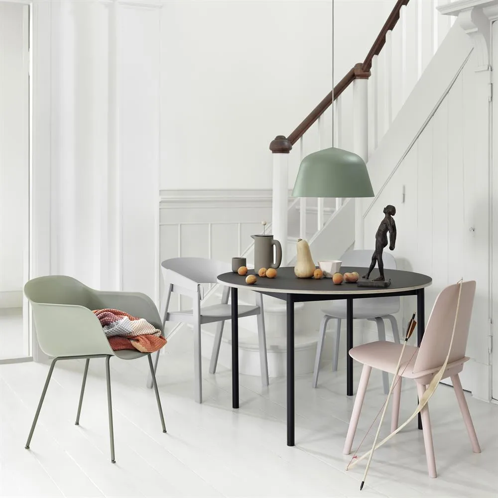 Fiber Chair 带扶手, 灰绿色_绿色_塑料 Muuto