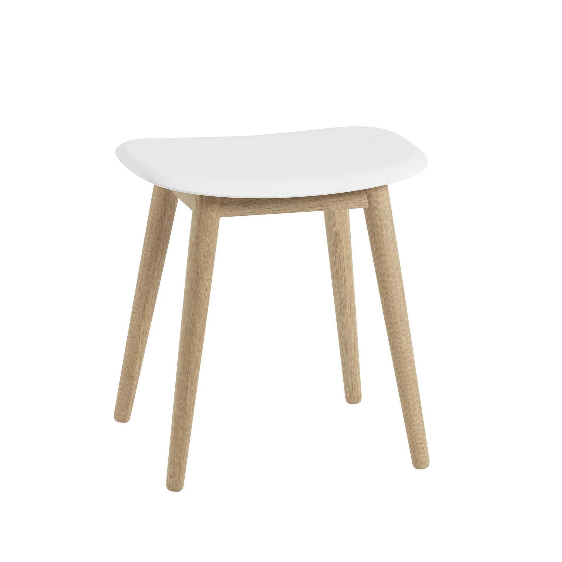 Fiber stool 凳子, Natural 白色, oak legs Muuto