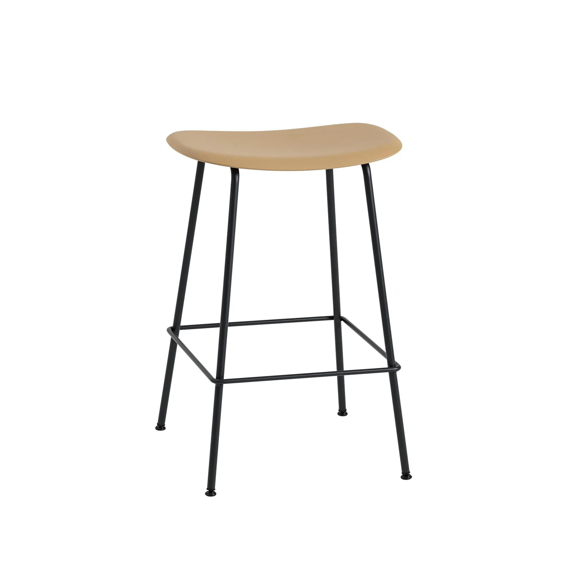 Fiber Tube 吧台椅65cm, 赭石色_黑色 Muuto