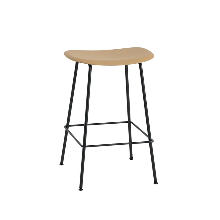 Fiber Tube 吧台椅65cm - 赭石色_黑色 - Muuto