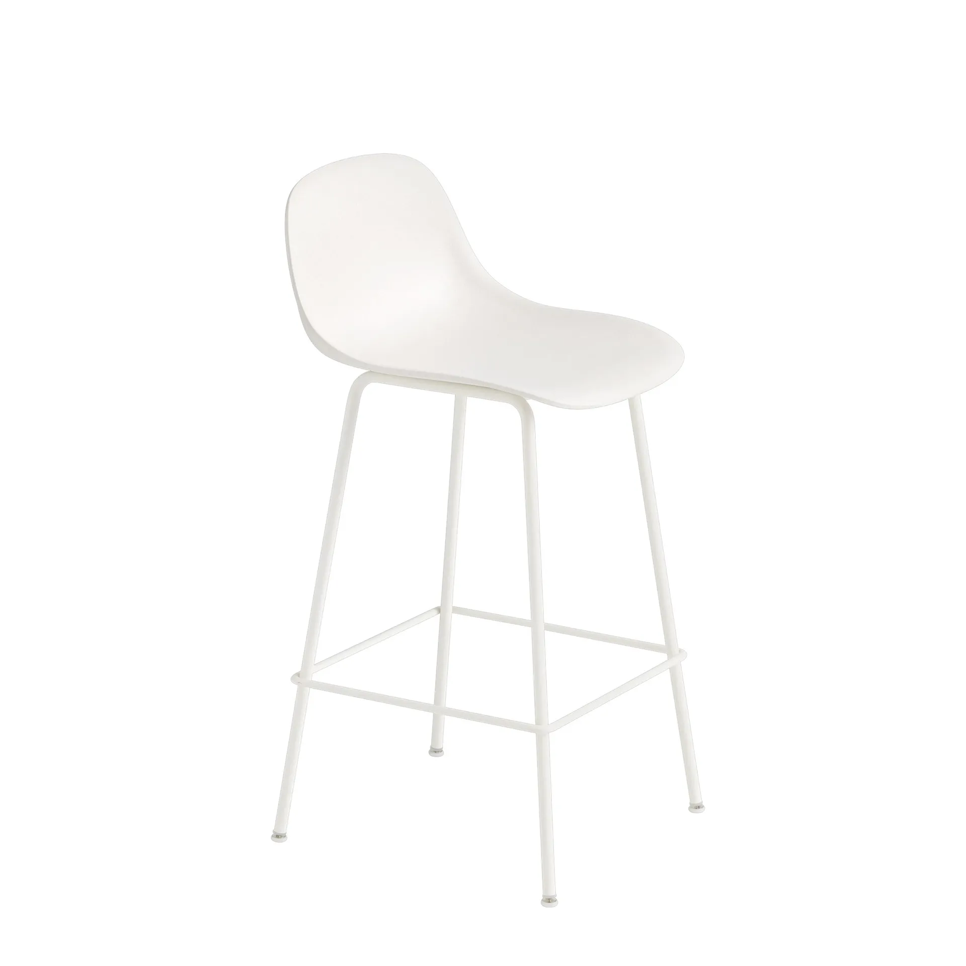Fiber Tube 靠背吧台椅65Cm, 白色 Muuto