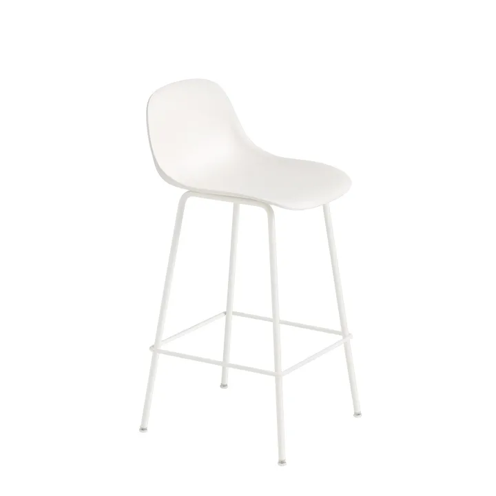 Fiber Tube 靠背吧台椅65Cm - 白色 - Muuto