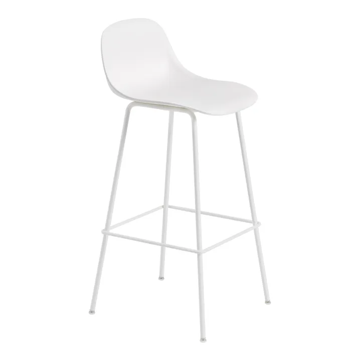 Fiber Tube 靠背吧台椅75Cm - 白色 - Muuto