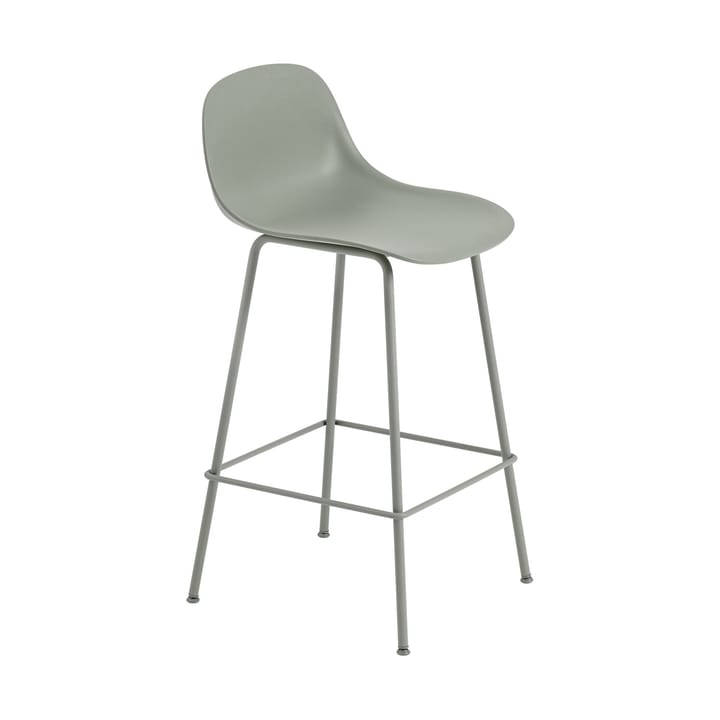 Fiber Tube Bar 椅子 With Back Rest 75 Cm - Dusty 绿色 - Muuto