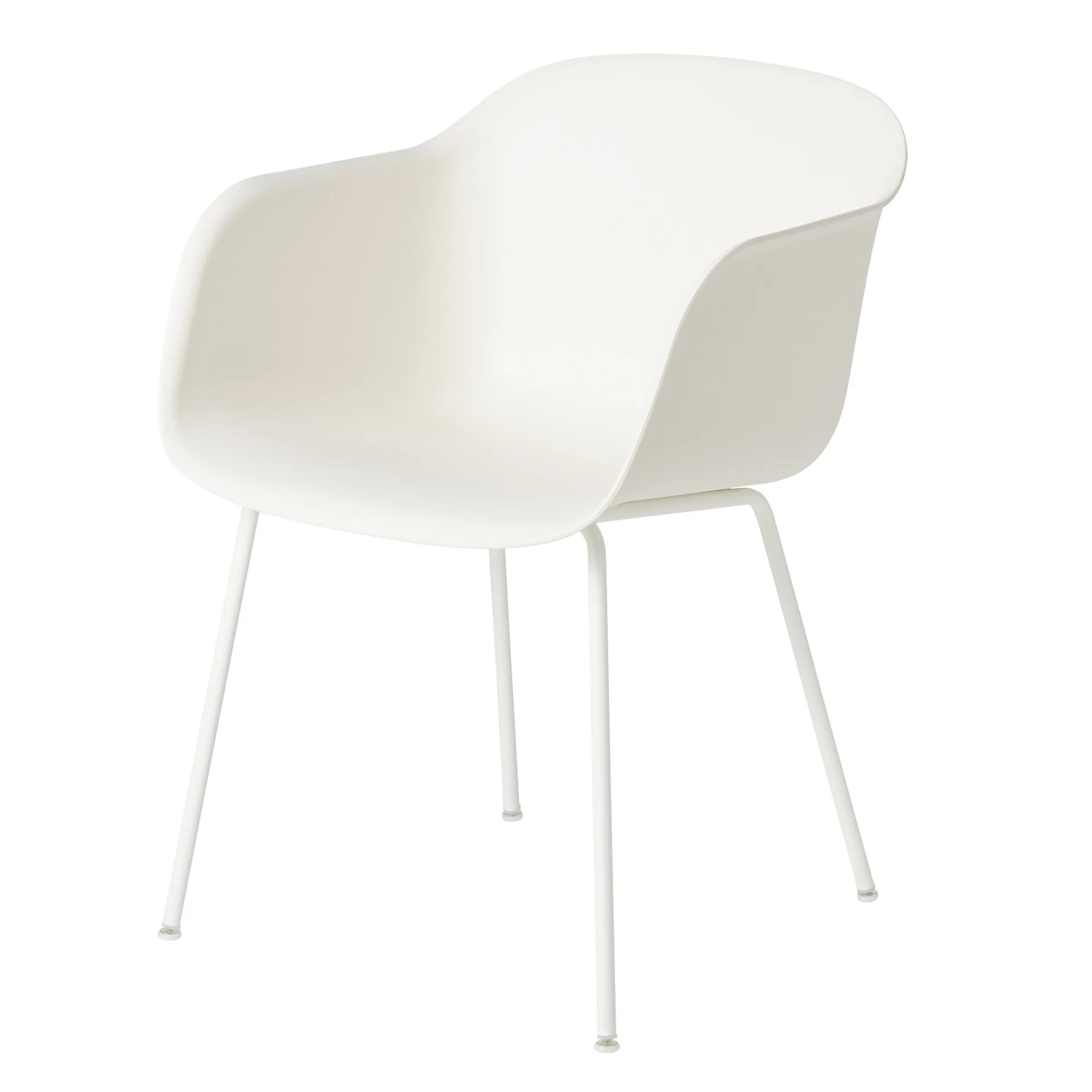 Fiber 椅子 with arm rest, 原色/自然色 白色 (plastic) Muuto