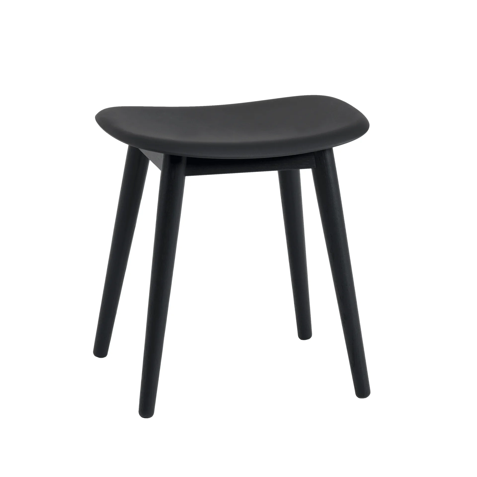 Fiber 凳子, 黑色, wooden legs Muuto