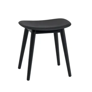 Fiber 凳子 - 黑色, wooden legs - Muuto