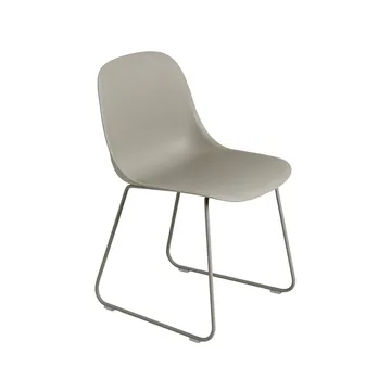 Fiber 钢滑座塑料座椅子 - 灰色_灰色 - Muuto