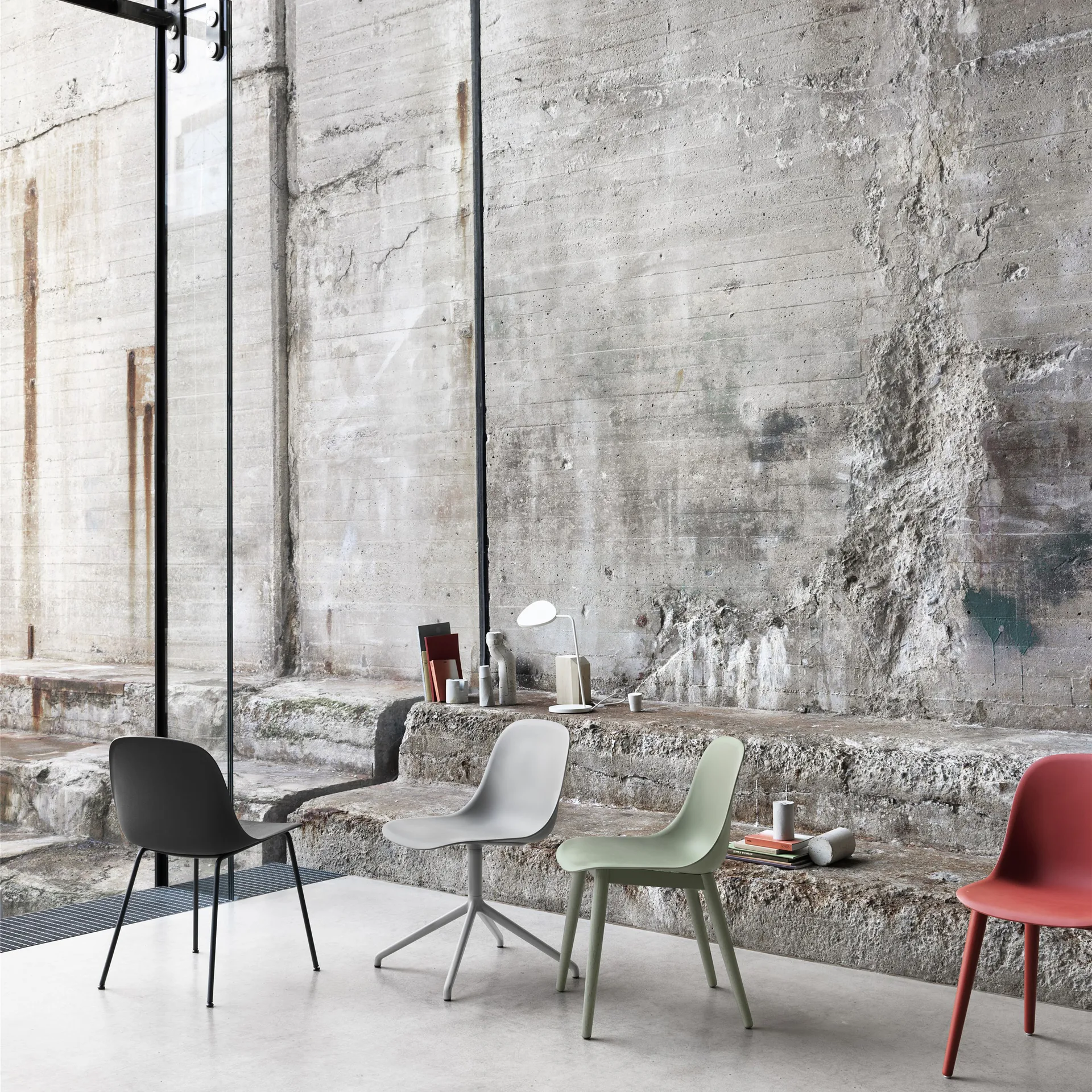 Fiber 餐椅, 黑色_无烟煤色_塑料 Muuto