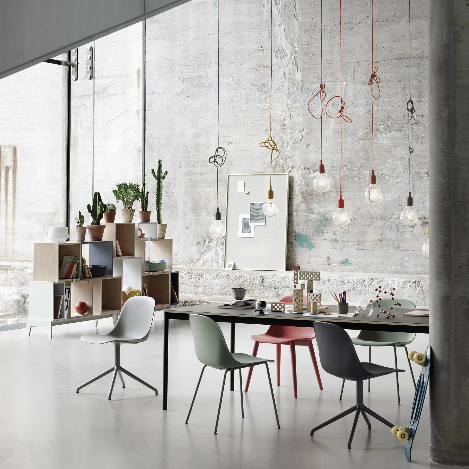 Fiber 餐椅, 灰绿色_塑料 Muuto