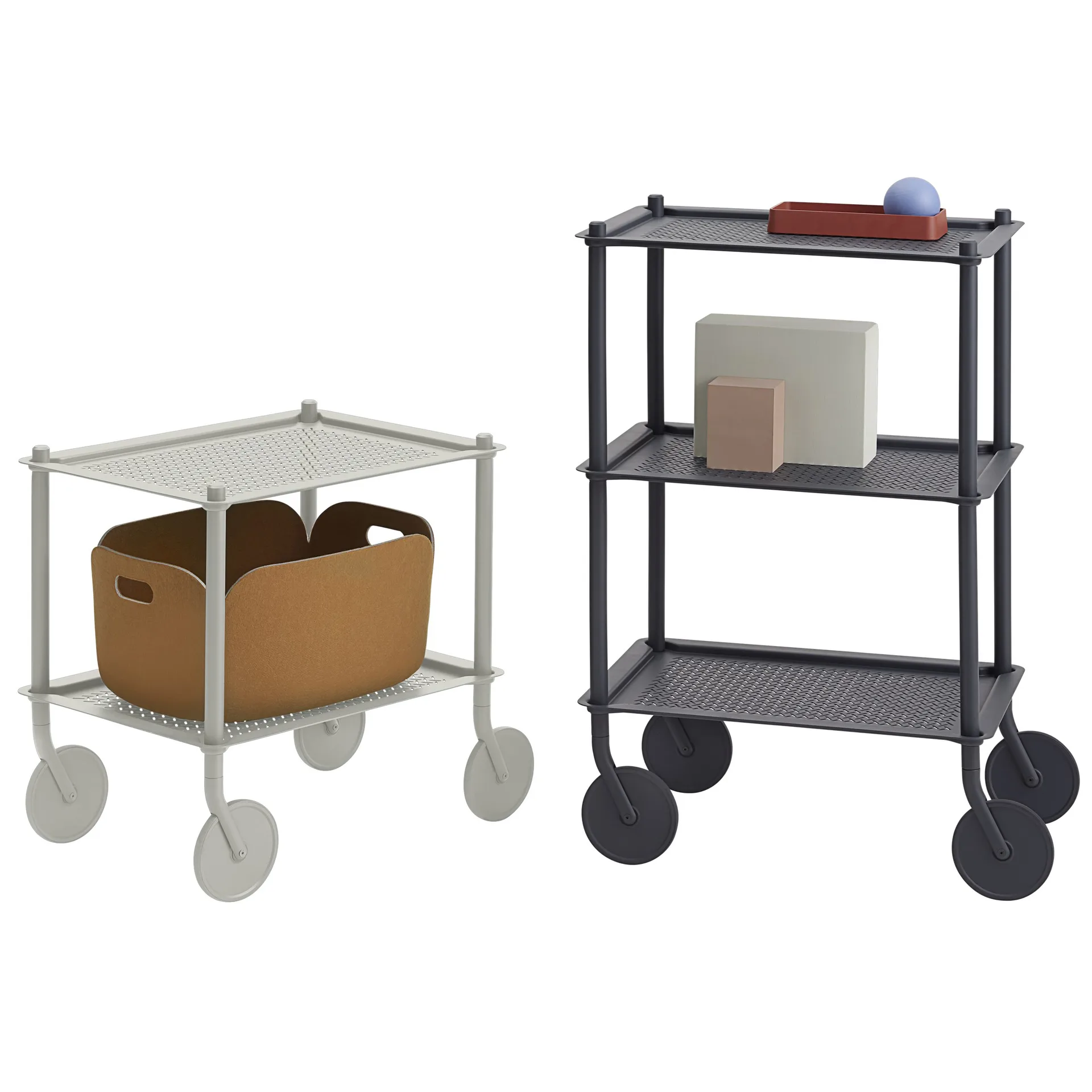 Flow 2-layer trolley 57 cm, 灰色 Muuto