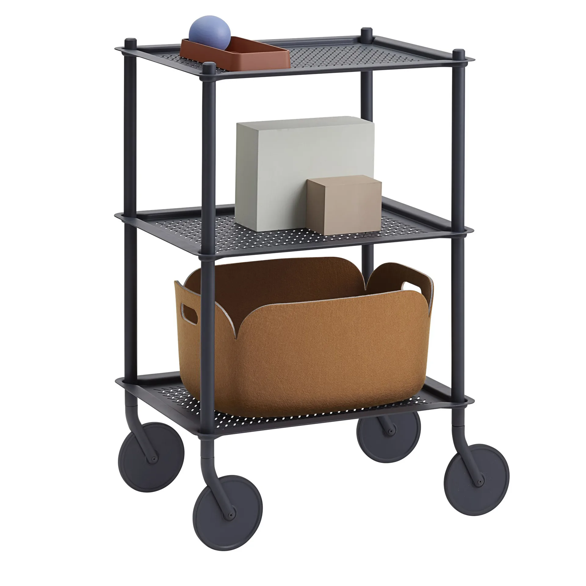 Flow 3-layer trolley 90 cm, 蓝色-灰色 Muuto