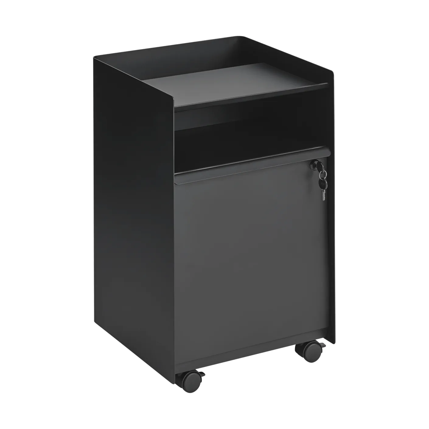 Folded Trolley 带柜滚轮推车, 黑色 Muuto