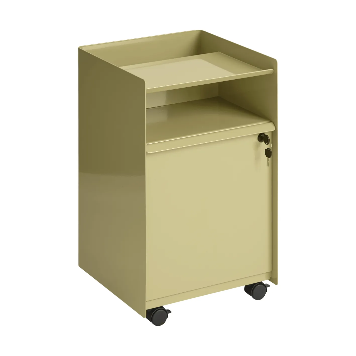 Folded Trolley 带柜滚轮推车, 深米绿色 Muuto