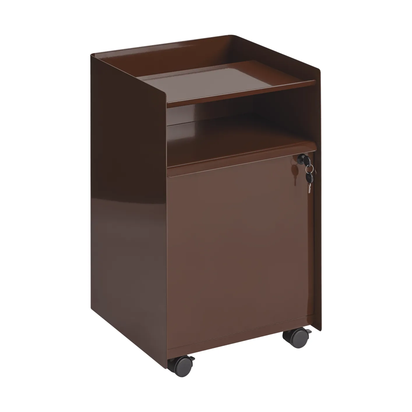 Folded Trolley 带柜滚轮推车, 深红色 Muuto