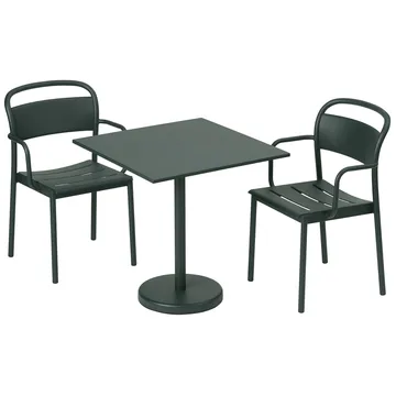 Linear 钢制桌子70x70cm - 深绿色 - Muuto