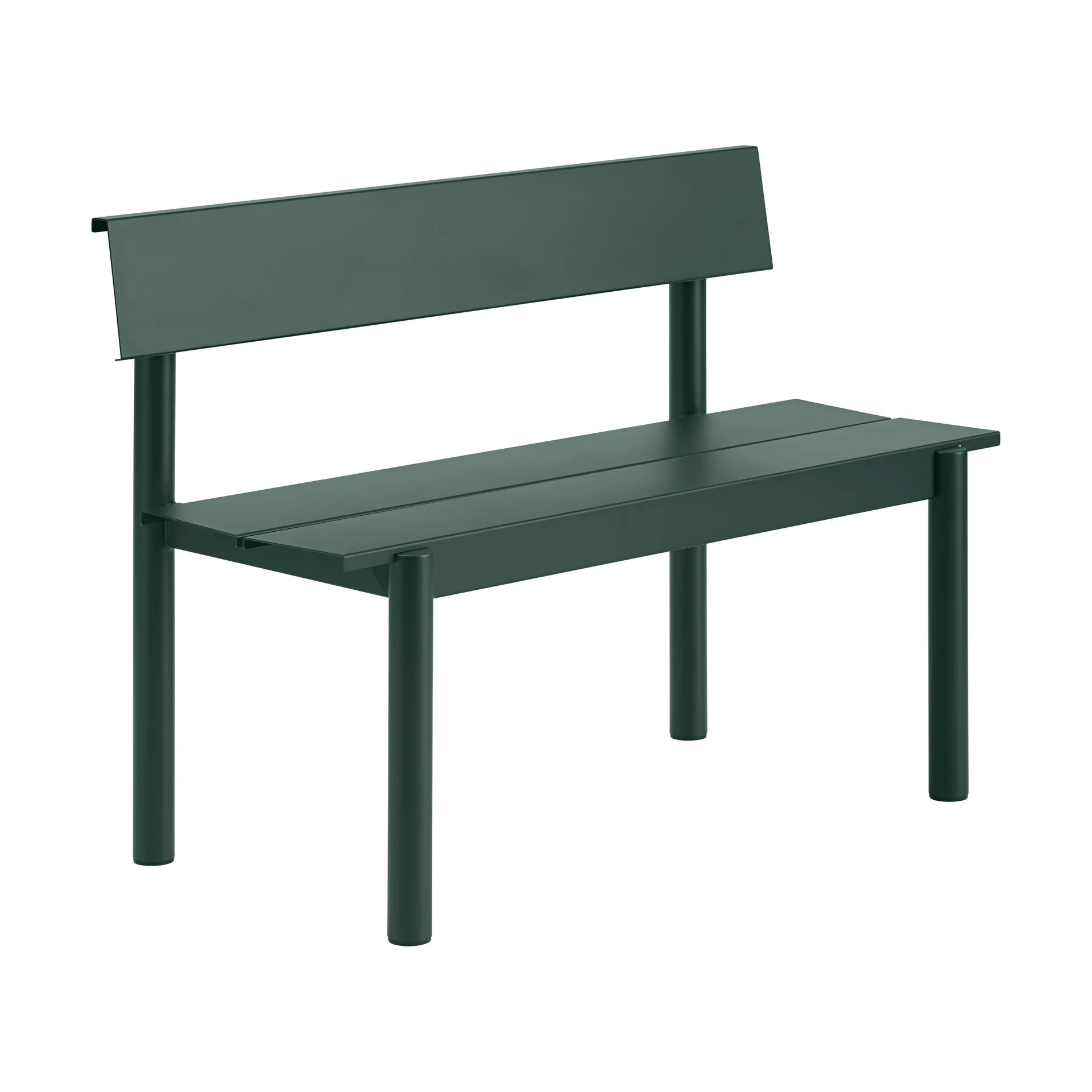 Linear Steel 带靠背长凳, 深绿色_110x34cm Muuto