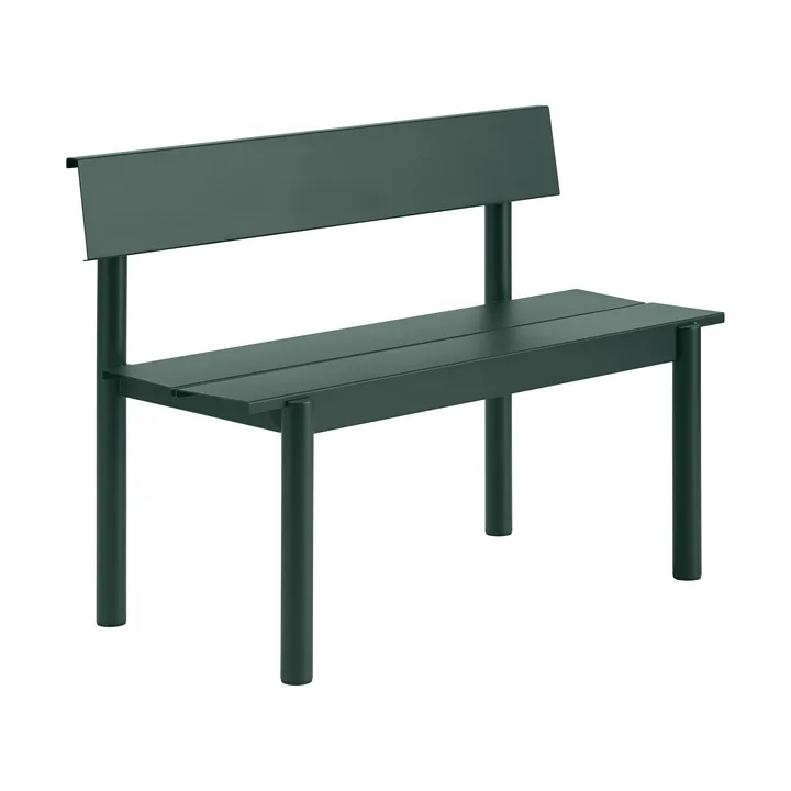 Linear Steel 带靠背长凳 - 深绿色_110x34cm - Muuto