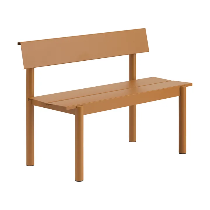 Linear Steel 带靠背长凳 - 焦橙色_110x34cm - Muuto