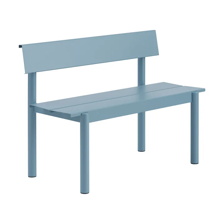 Linear Steel 带靠背长凳 - 淡蓝色_110x34cm - Muuto