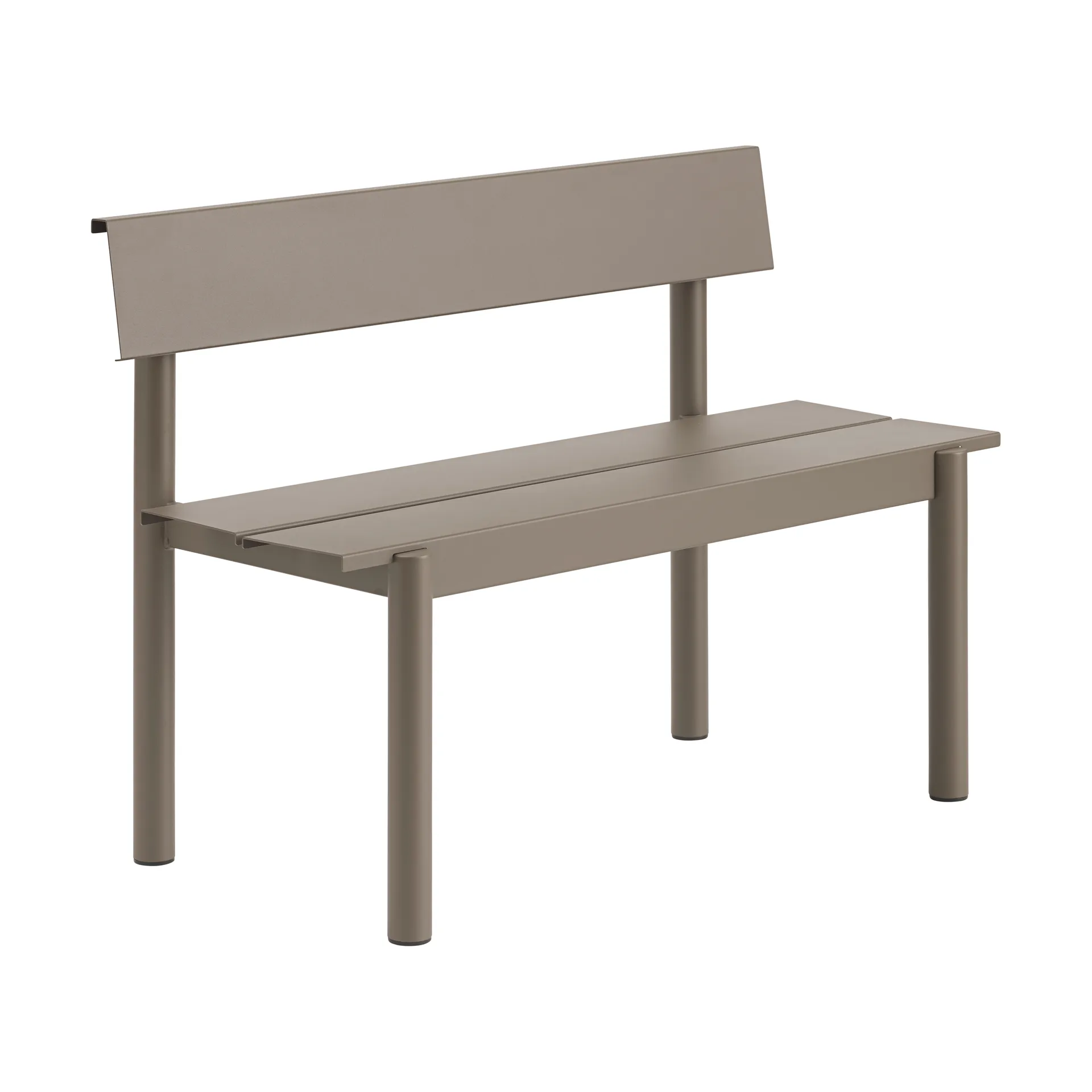 Linear Steel 带靠背长凳, 灰褐色_110x34cm Muuto