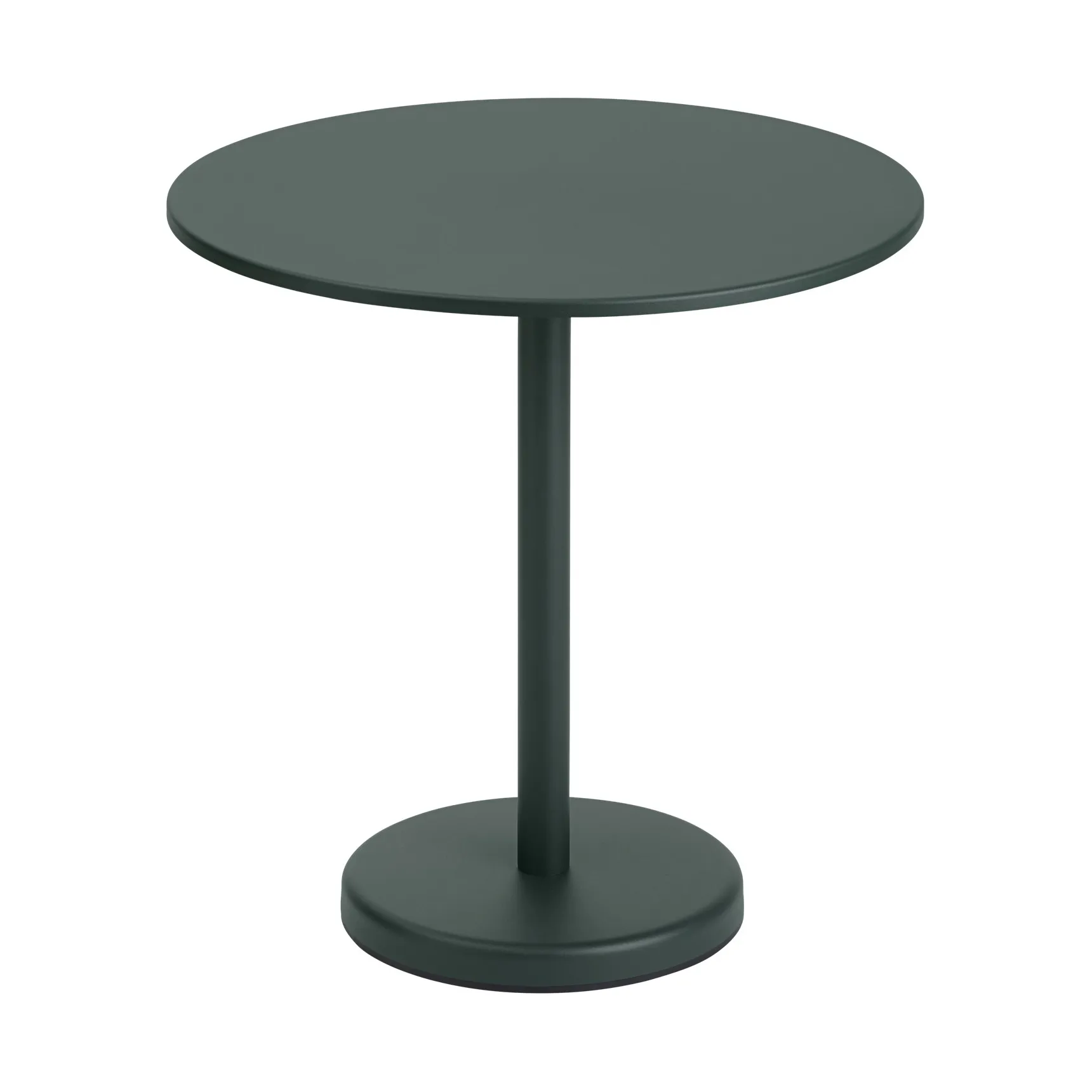 Linear steel table Ø70 cm, Dark 绿色 Muuto