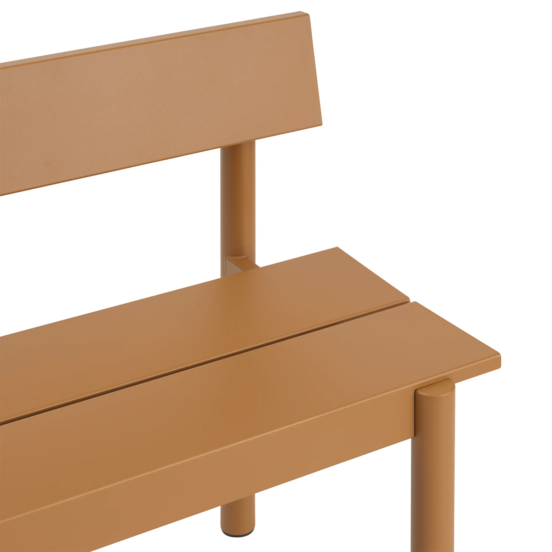 Linear Steel 长椅 with backrest, Burnt 橙色, 110x34 cm Muuto