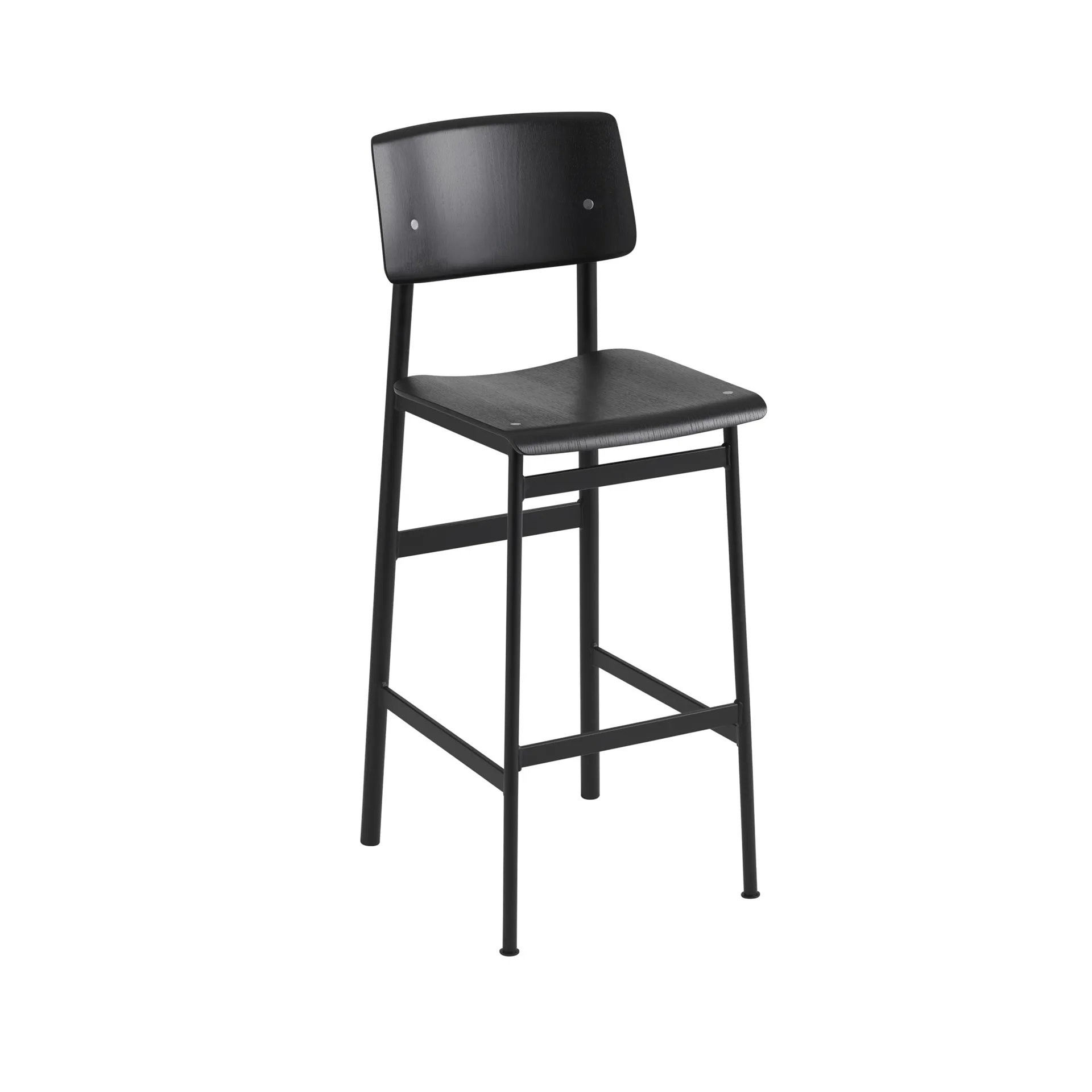 Loft barstool, 黑色, high, 黑色 steel legs Muuto