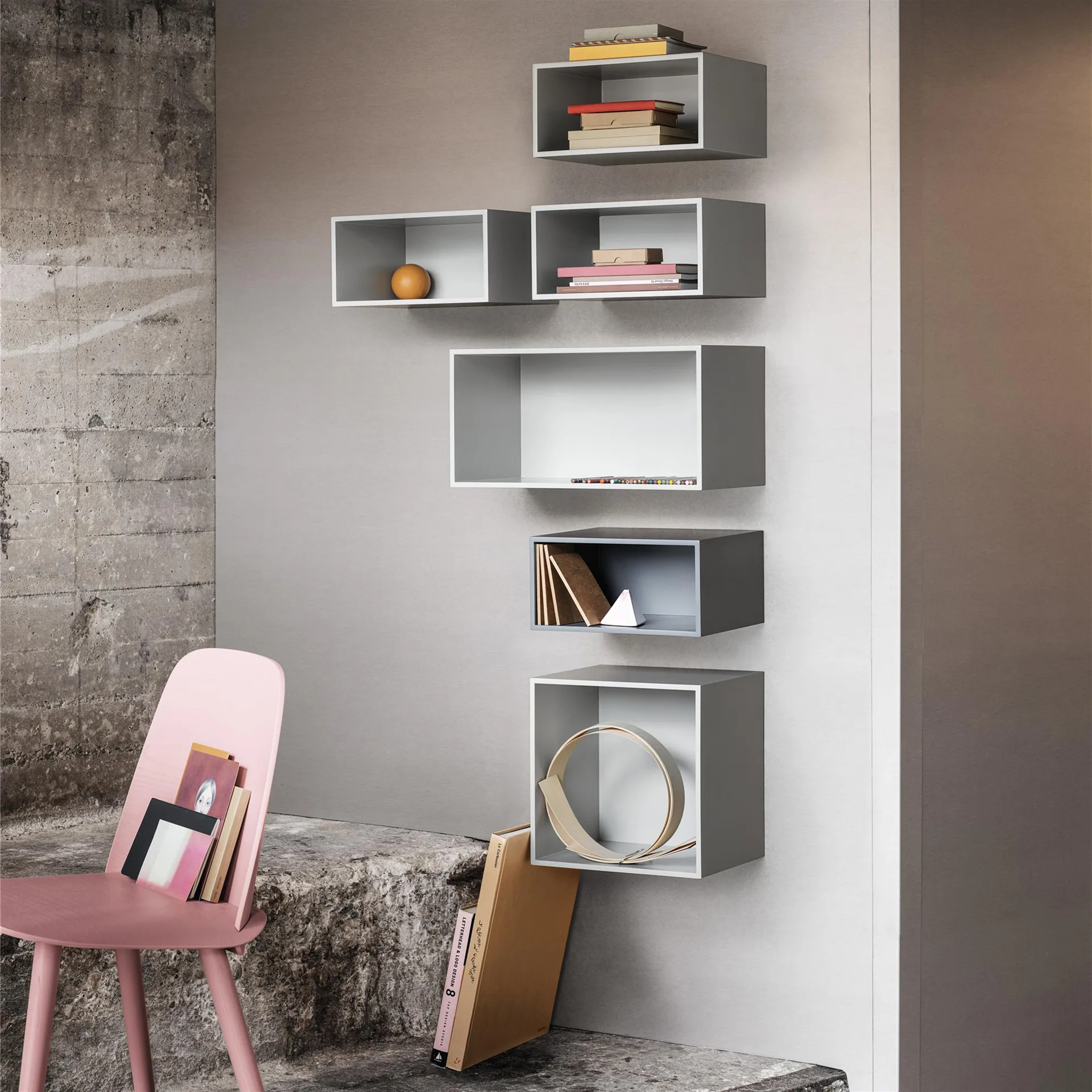 Mini stacked 2.0 storage system, 中, light 灰色 Muuto