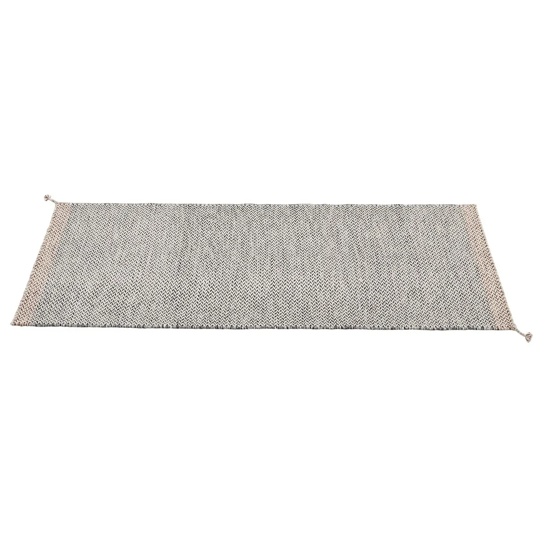 Muuto Ply系列 新西兰羊毛编织地毯 80×200cm, 黑色-白色 Muuto